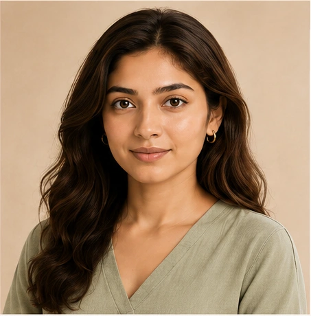 Portrait illustrating a low natural contrast appearance