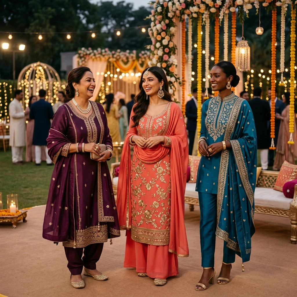 Wedding guest festive occasion outfit styling