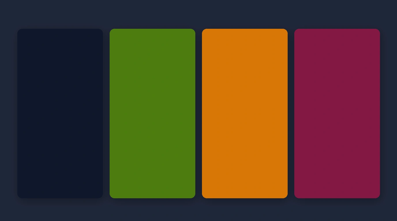 Four tier personal clothing palette layout displaying core neutrals, everyday colors, accents, and statement shades