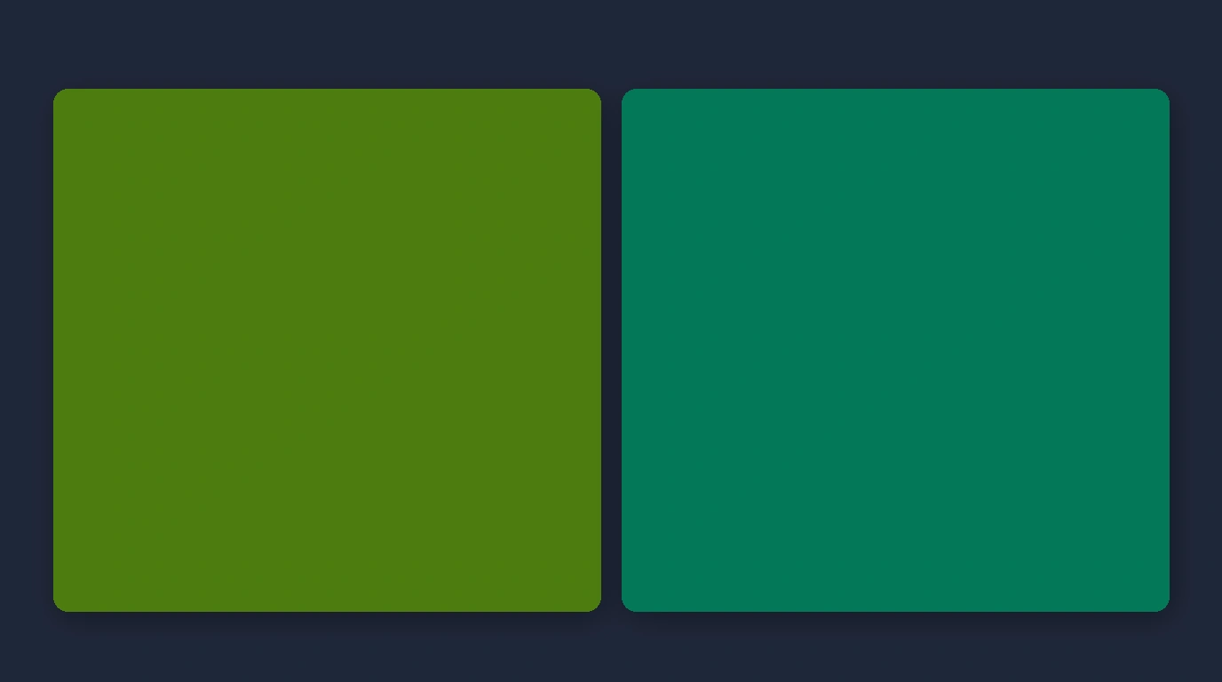 Warm olive versus cool emerald clothing colour comparison swatches